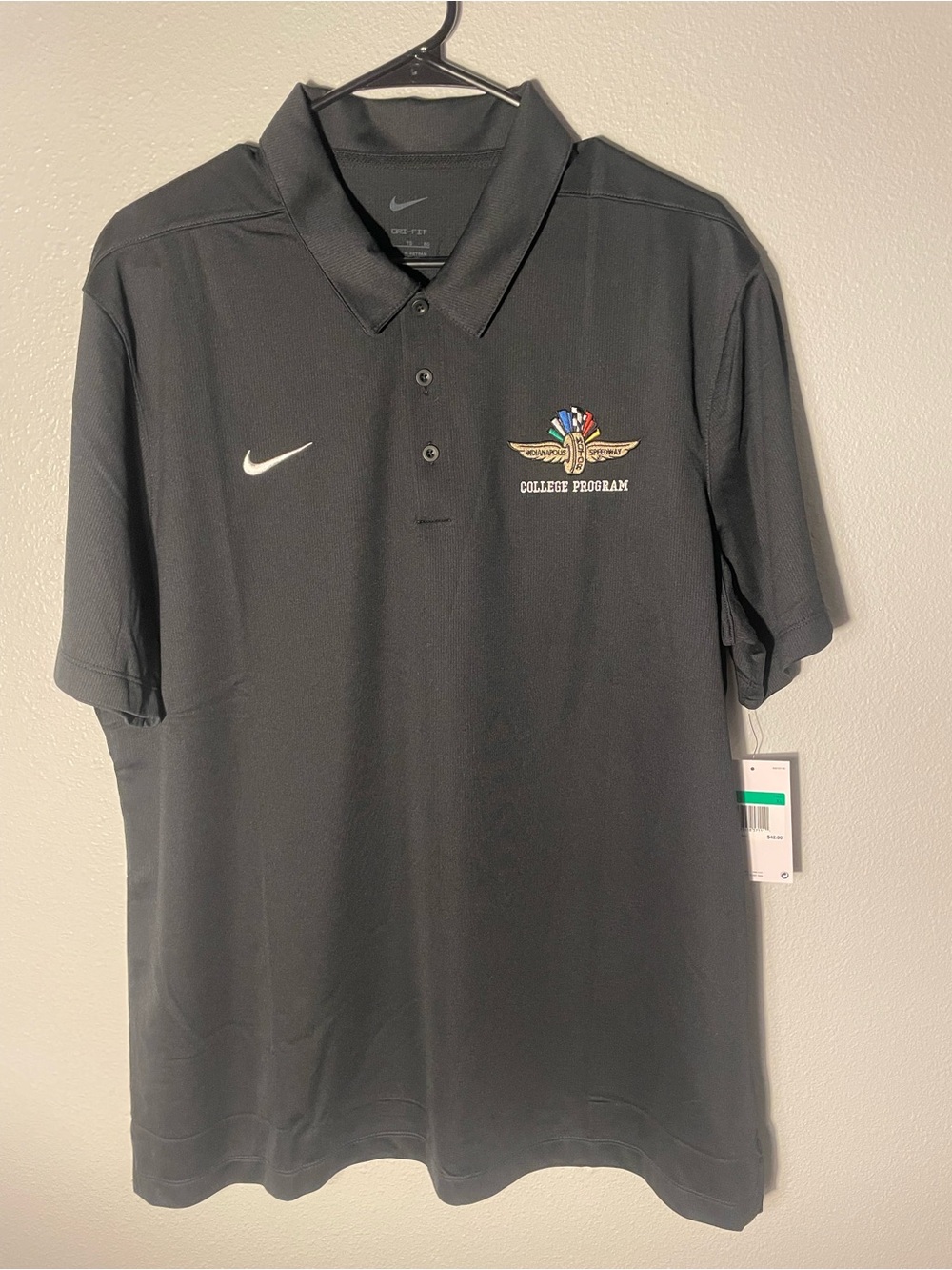 Exclusive- Nike IMS Black Polo with Embroidered College Program Crest